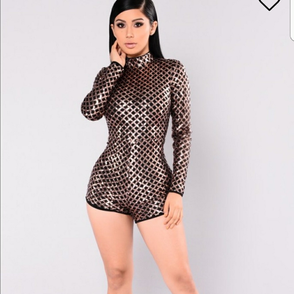 Sexy sequence short romper